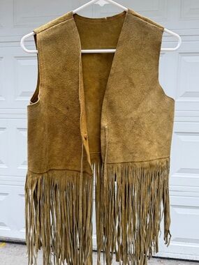 Genuine Suede Fringe Vest - vintage western